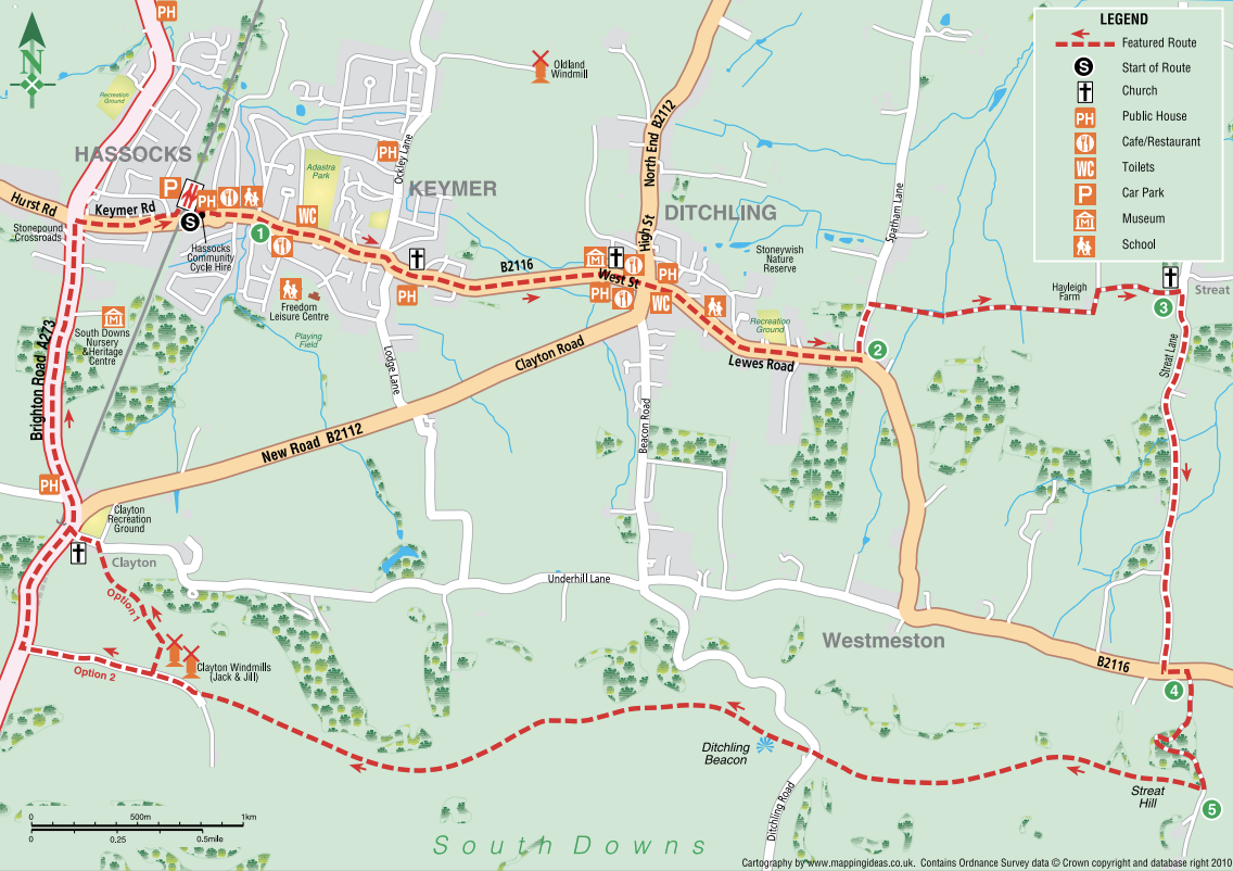 Ditchling and the top of the South Downs
